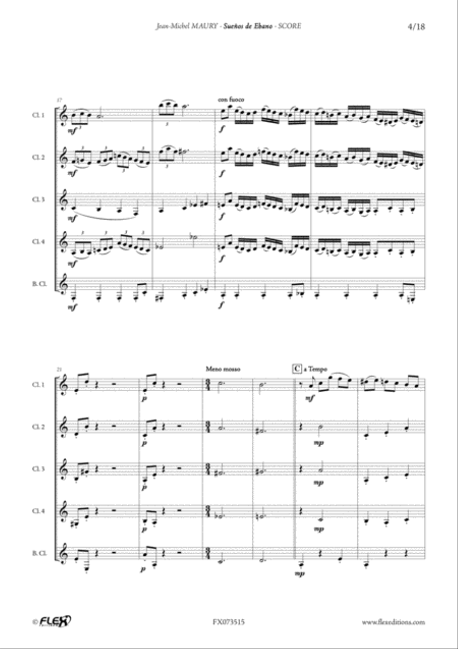 Suenos de Ebano B-Flat Clarinet scores gallery preview page 4