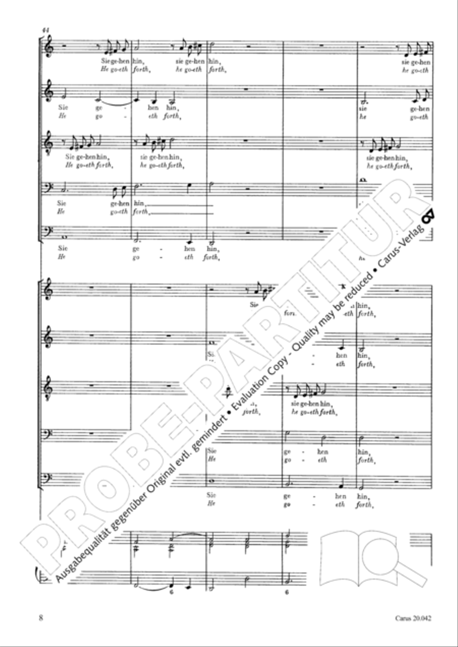 He who weeping soweth (Die mit Tranen saen) SATBarB scores gallery preview page 9
