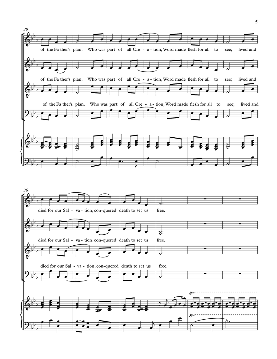Eleventh of January (Credo) 4-Part scores gallery preview page 5