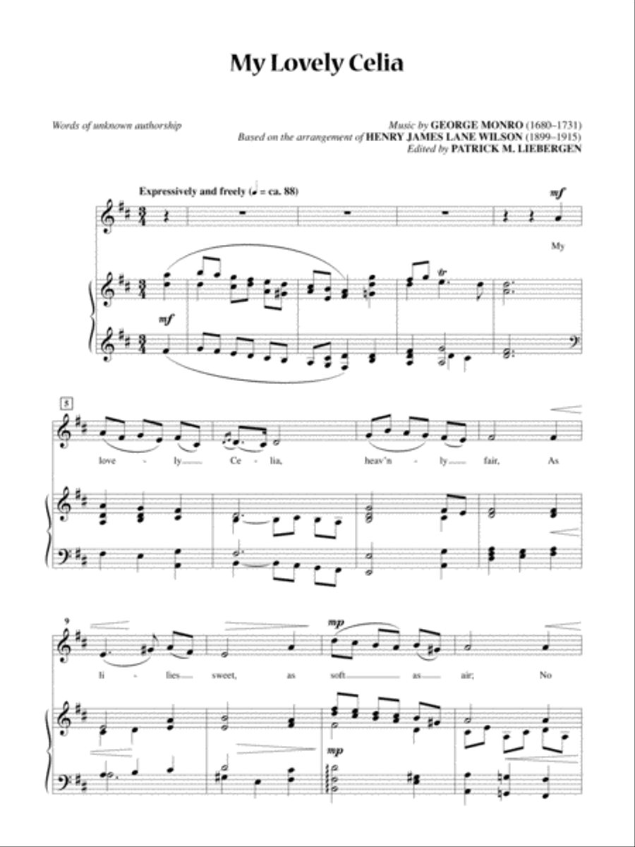 My Lovely Celia [Low Voice] Low Voice scores gallery preview page 1