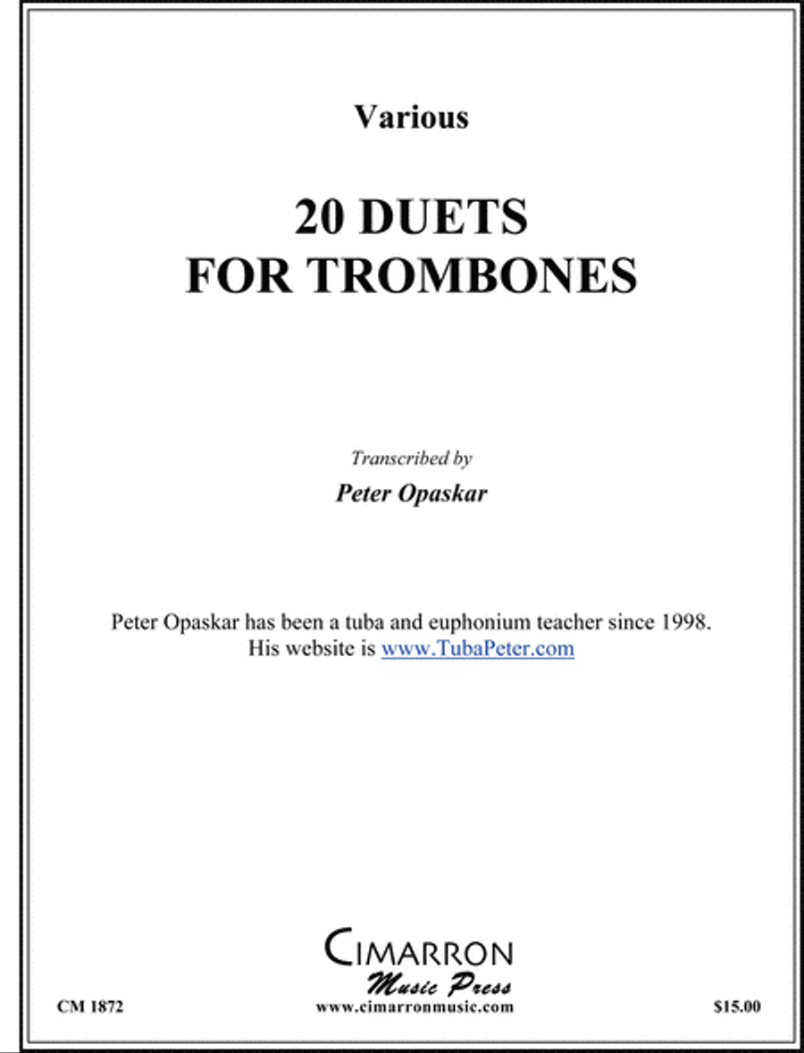 20 Trombone Duets Trombone Duet scores gallery preview page 1