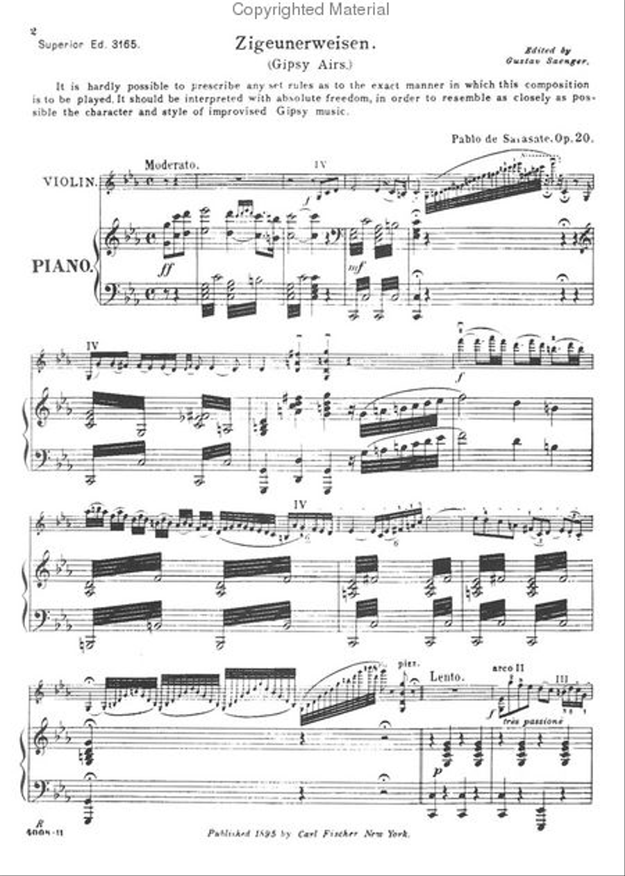 Zigeunerweisen Zigeunerweisen Violin Solo scores gallery preview page 2