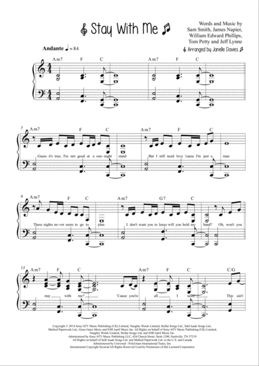 Stay With Me Voice scores gallery preview page 1