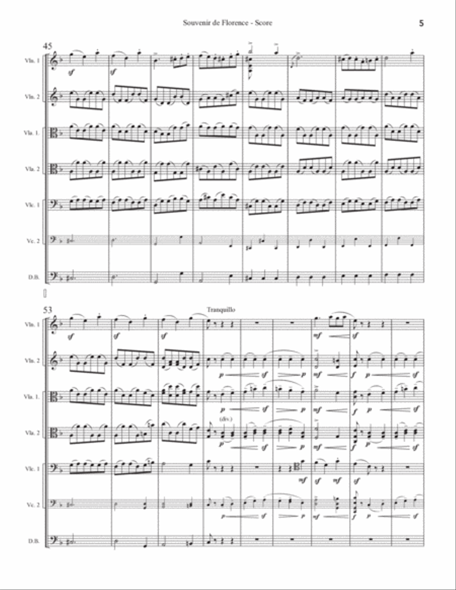 Souvenir de Florence arranged for String Orchestra String Orchestra scores gallery preview page 5