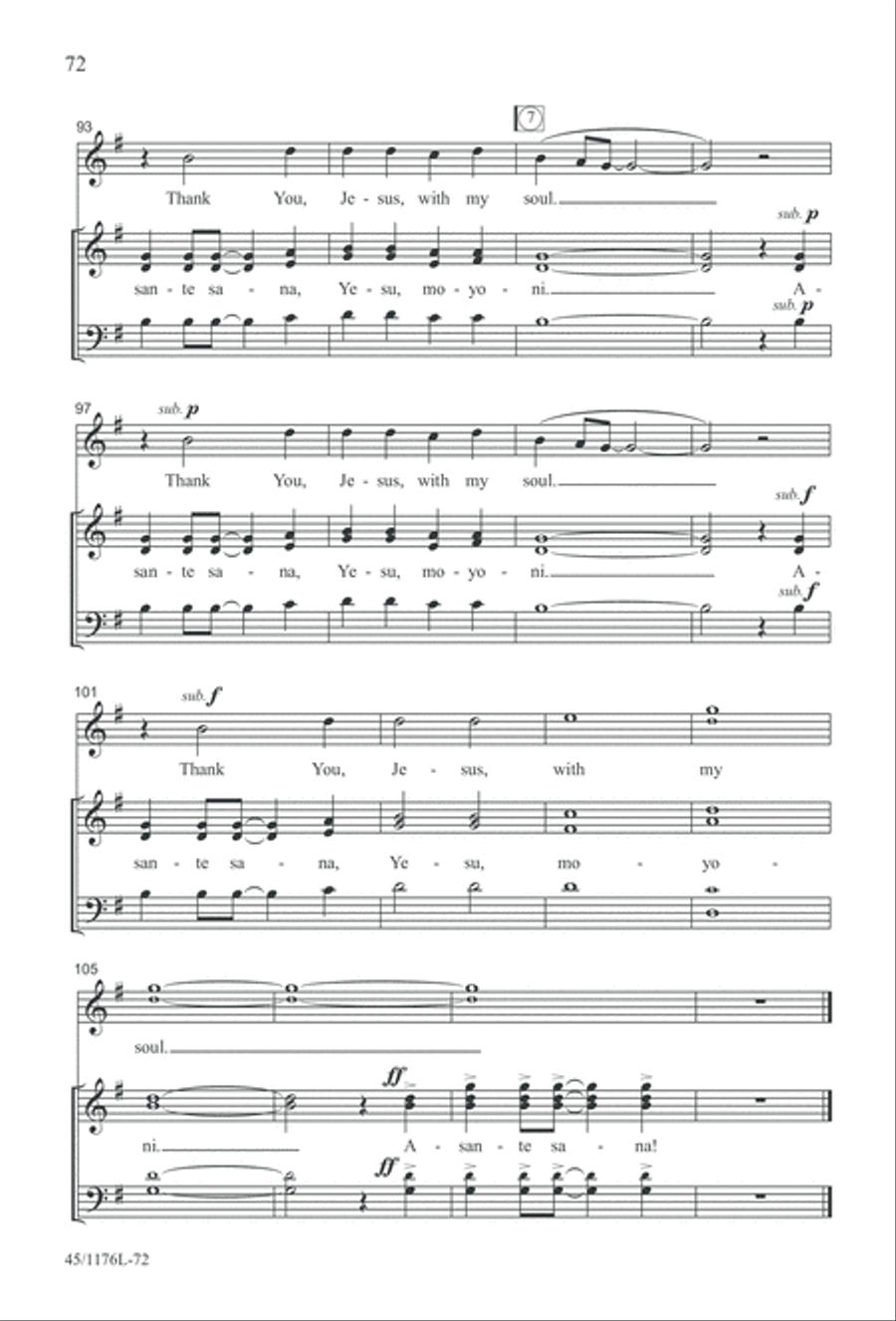 10 More Anthems for about 10 Singers 3-Part scores gallery preview page 72