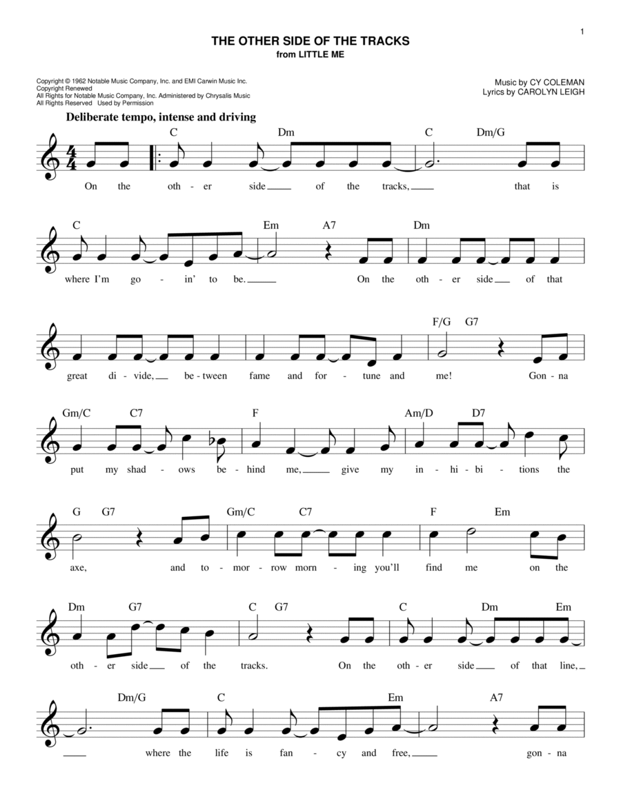 On The Other Side Of The Tracks Piano scores gallery preview page 1