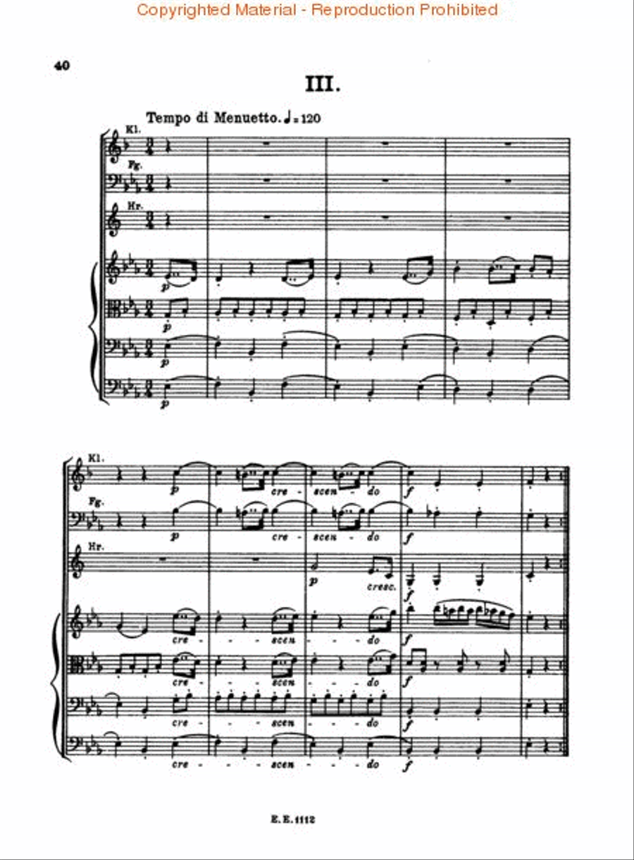 Septet in E flat Major, Op. 20 Study Score scores gallery preview page 3