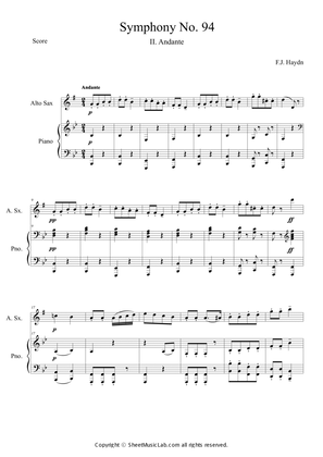 Symphony No.94 In G Major II Andante (Short Ver.) in Bb