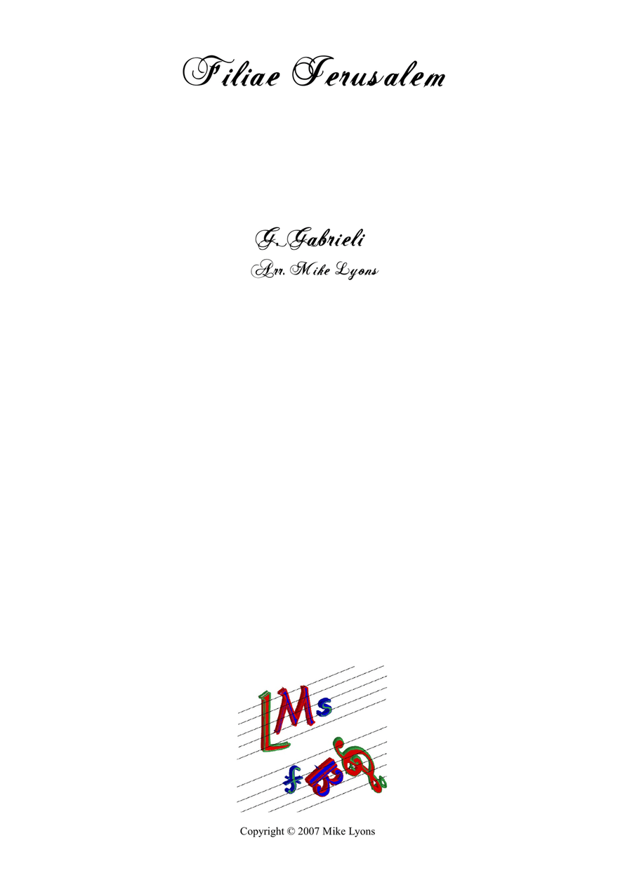 Filiae Jerusalem - Giovanni Gabrieli (Brass Quartet) Brass Quartet scores gallery preview page 1