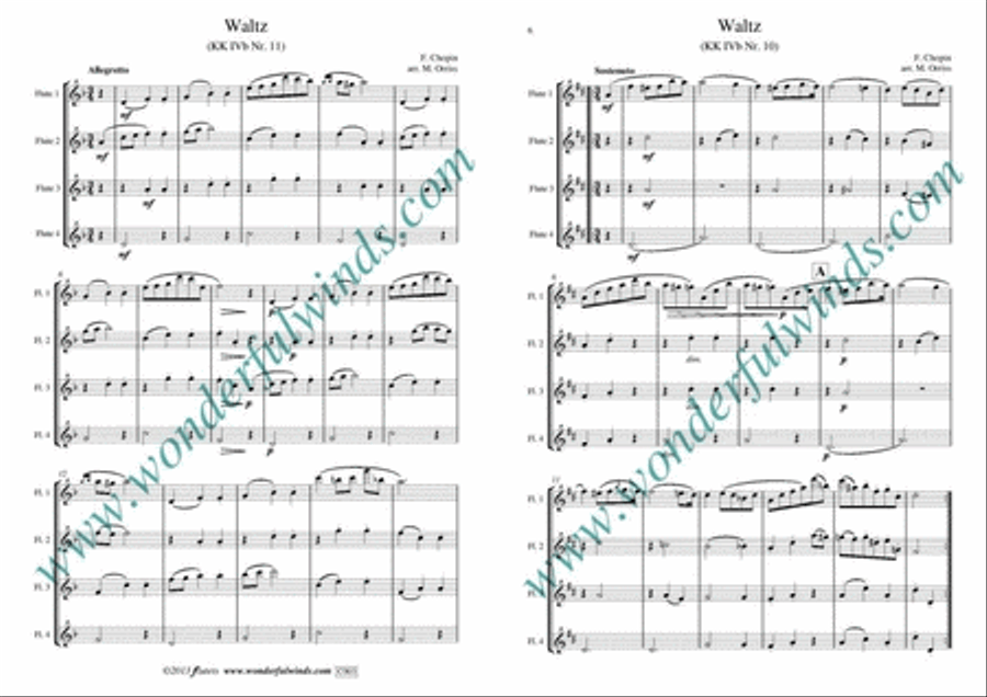 Two Waltzes Flute Quartet scores gallery preview page 2