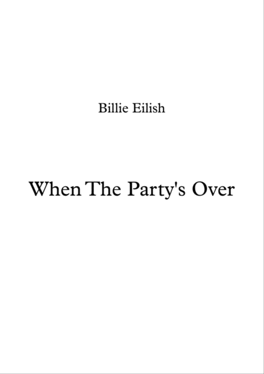 When The Party's Over String Quartet scores gallery preview page 1