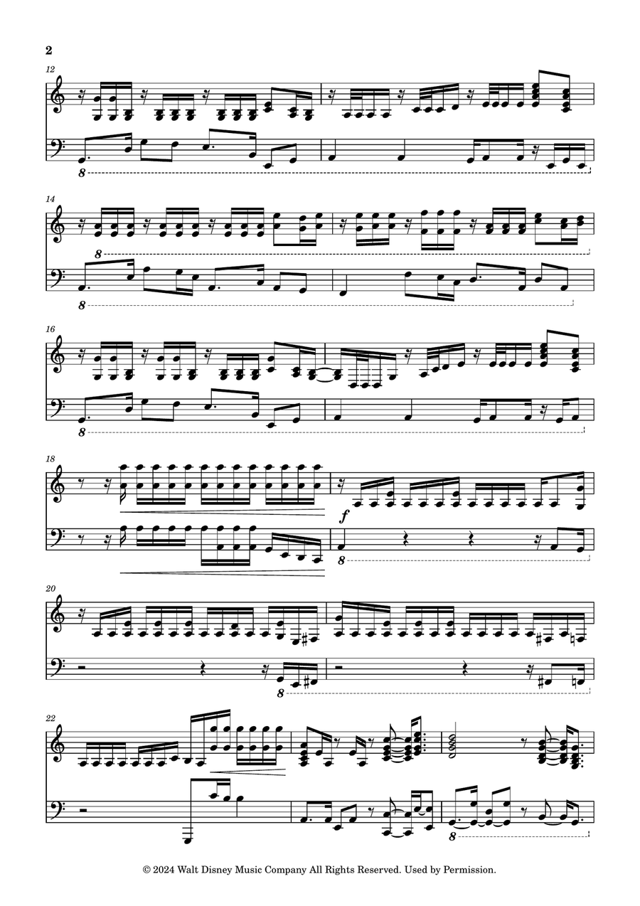 Can I Get A Chee Hoo? Piano Solo scores gallery preview page 2