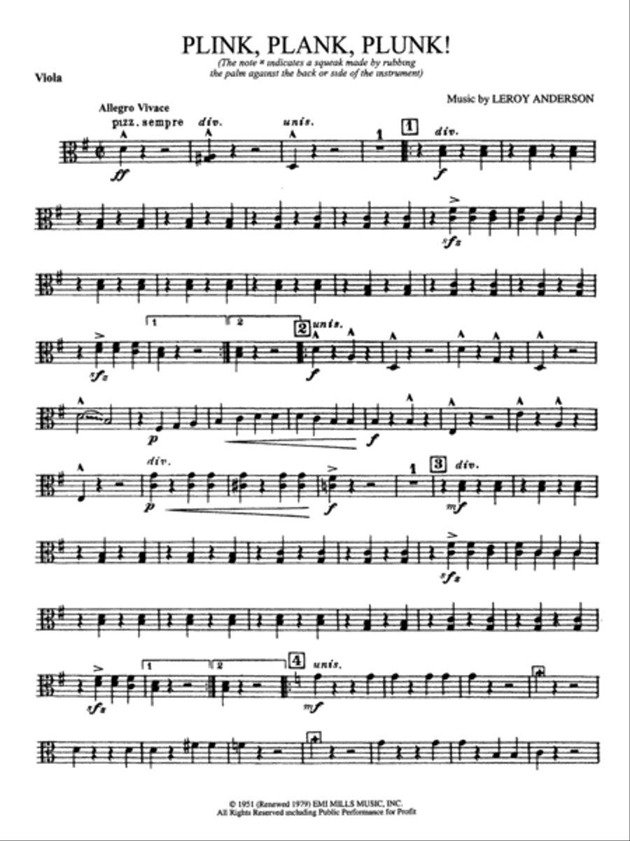 Plink, Plank, Plunk!: Viola String Orchestra scores gallery preview page 1