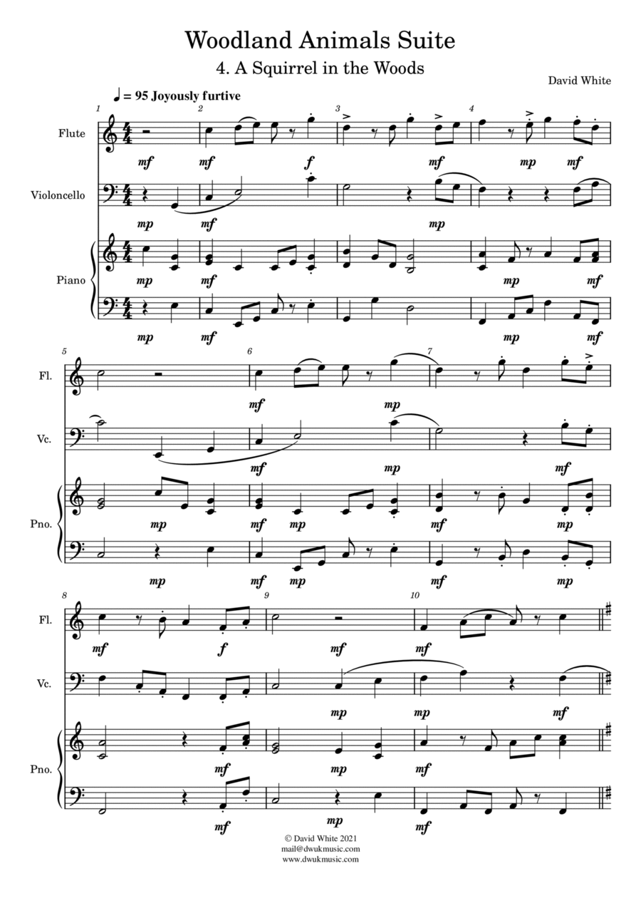 A Squirrel in the Woods Flute scores gallery preview page 1