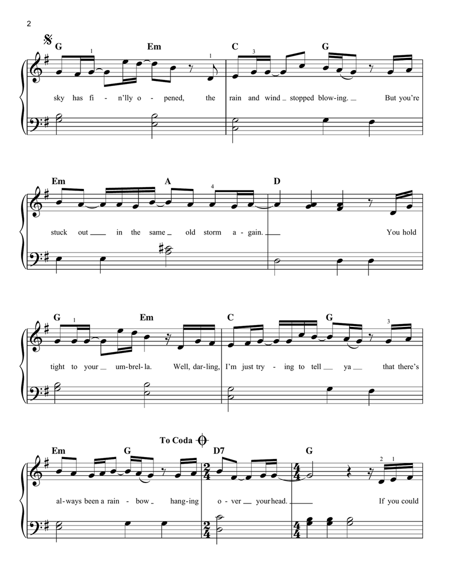 Rainbow Easy Piano scores gallery preview page 2