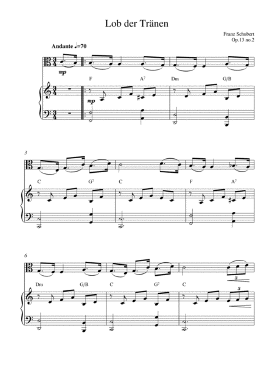 Lob der Tränen Viola scores gallery preview page 1