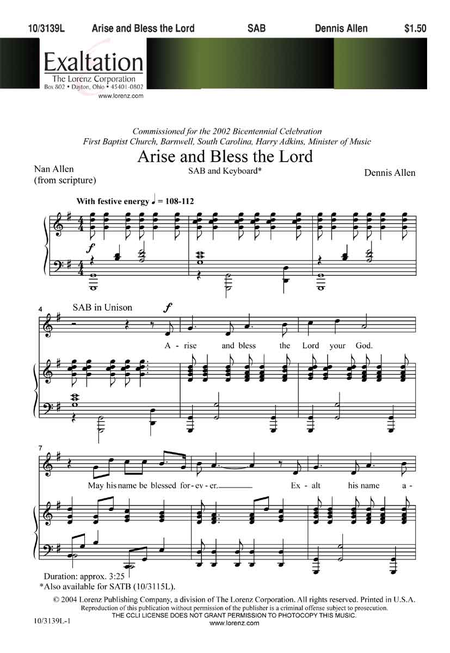 Arise and Bless the Lord