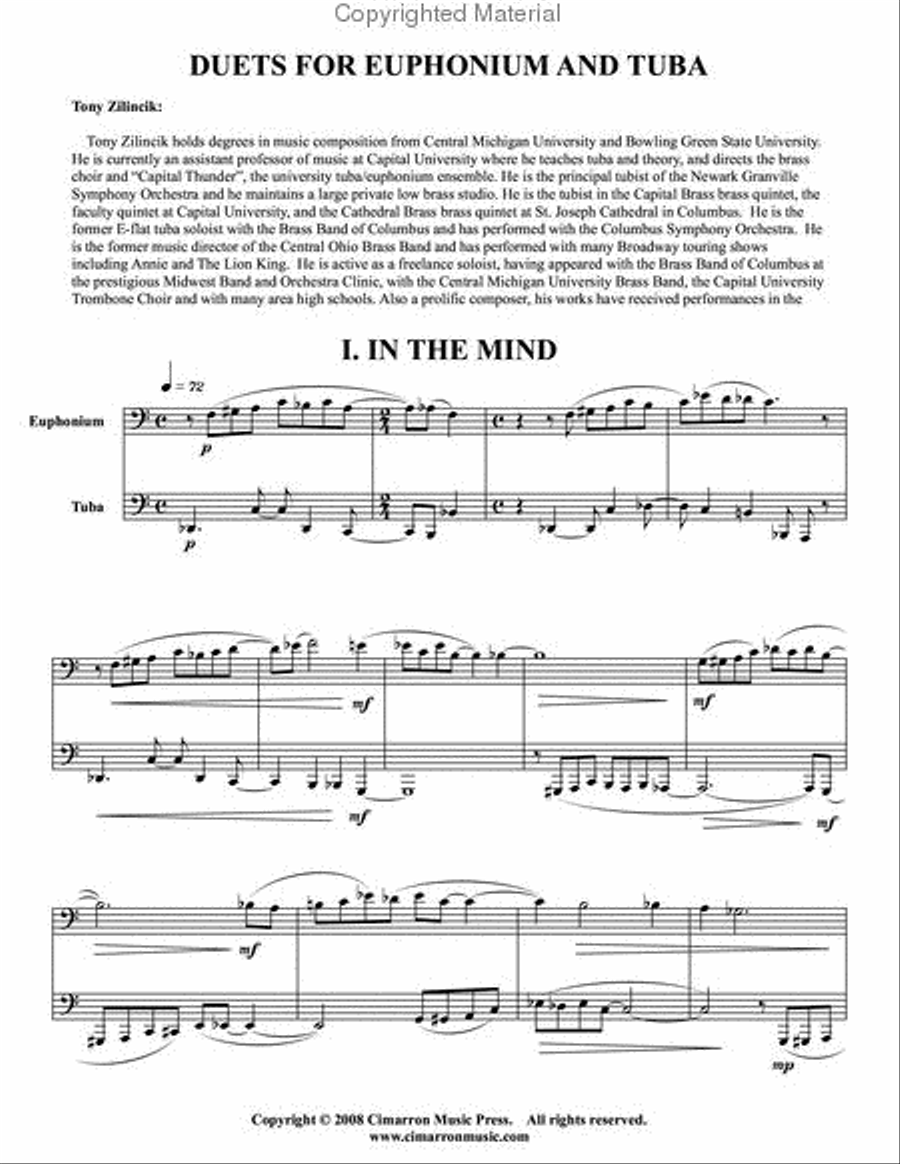 Duets for Euphonium and Tuba Brass Duet scores gallery preview page 2