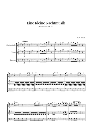 Book cover for Eine Kleine Nachtmusik for Clarinet, Violin and Bassoon