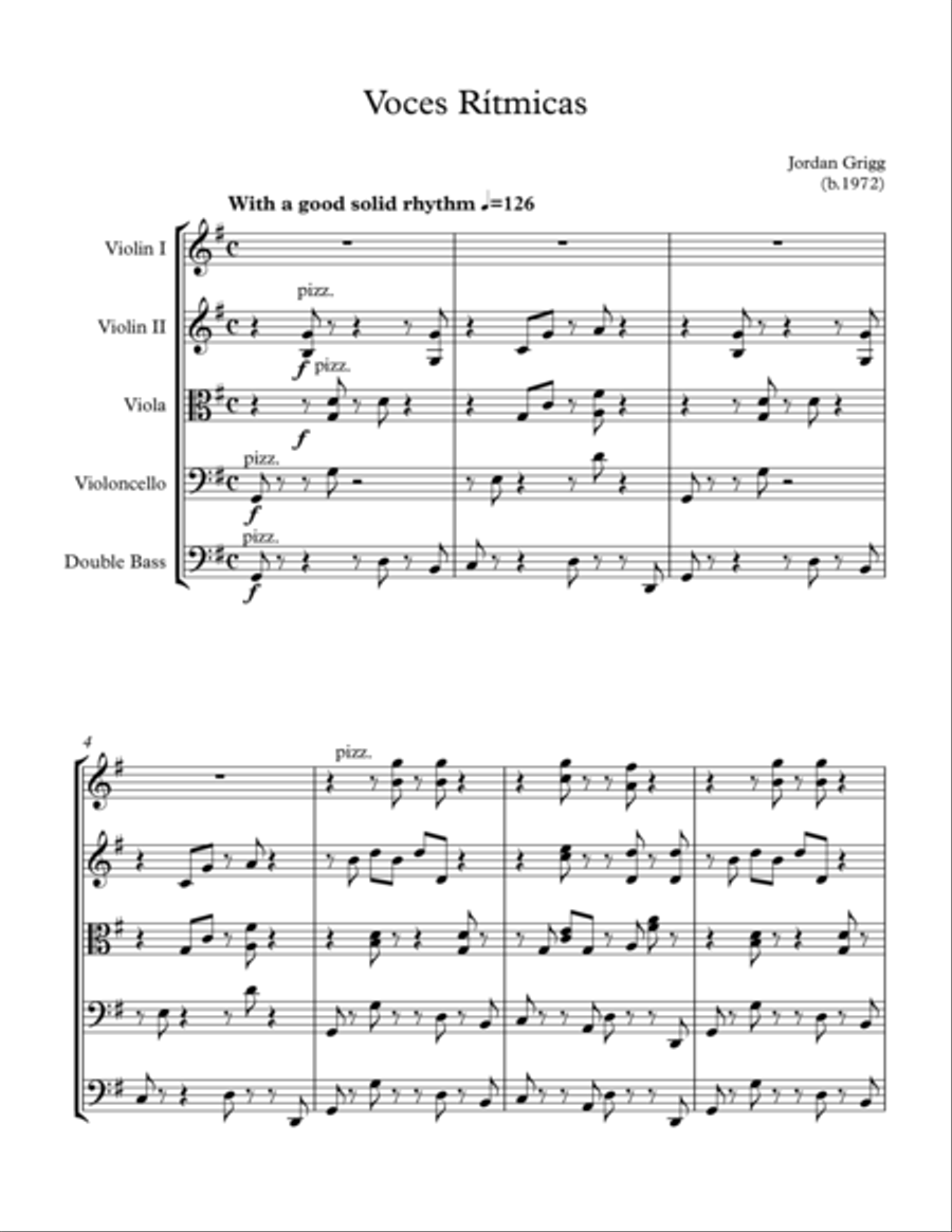 Voces Ritmicas Voces Ritmicas String Orchestra scores gallery preview page 1