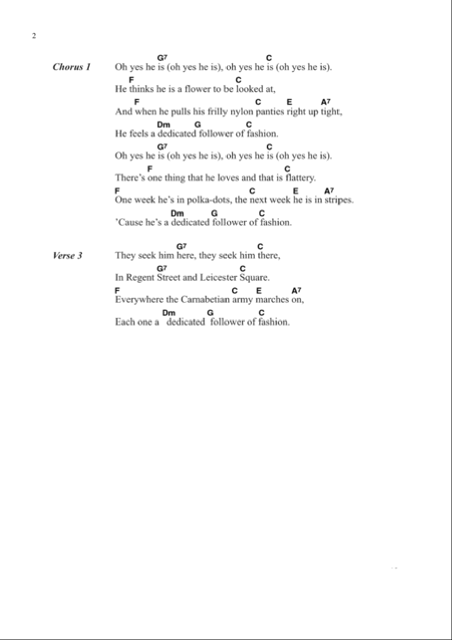 Dedicated Follower Of Fashion Acoustic Guitar scores gallery preview page 2