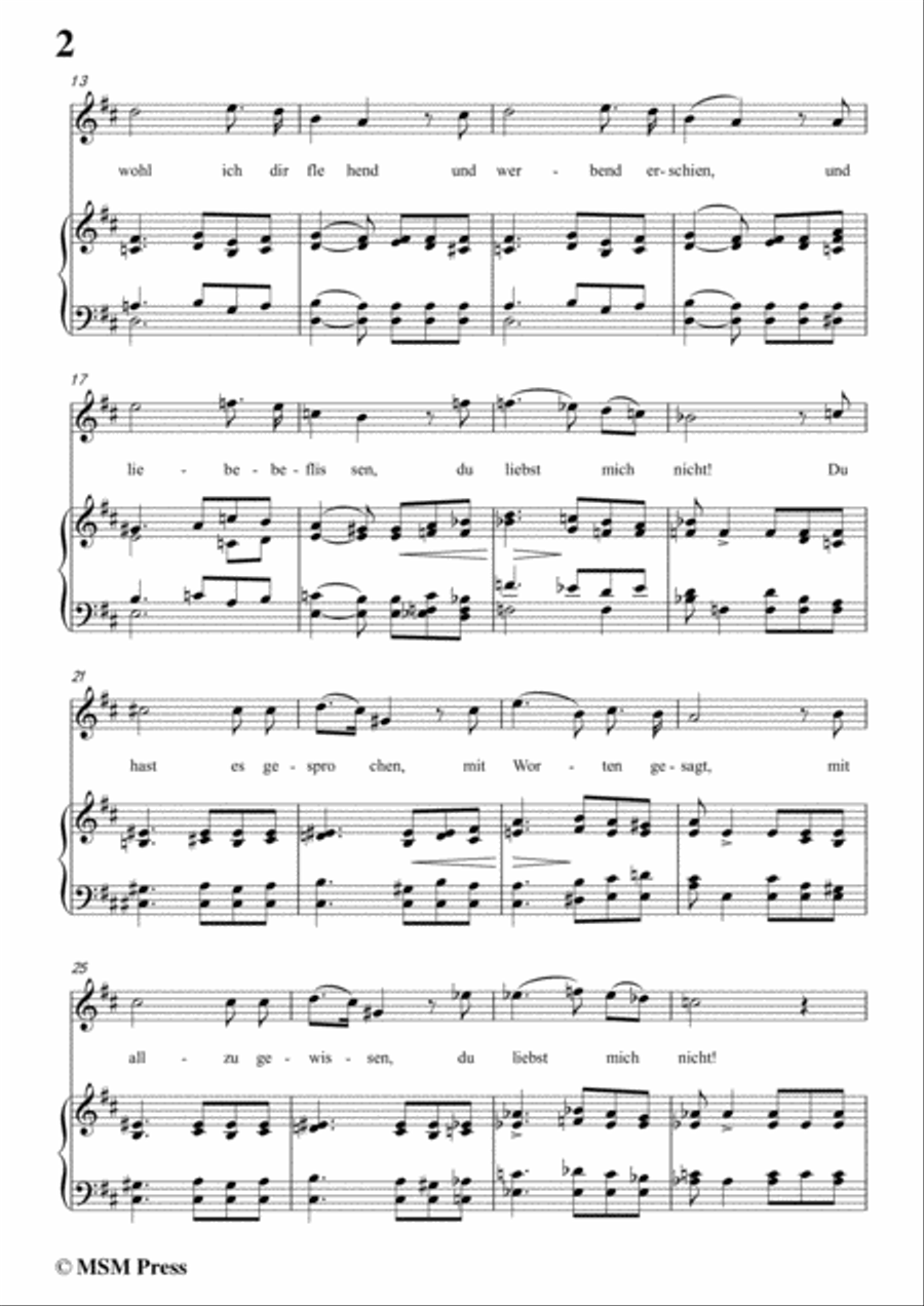 Schubert-Du Liebst mich nicht,Op.59 No.1,in b minor,for Voice&Piano Voice scores gallery preview page 4