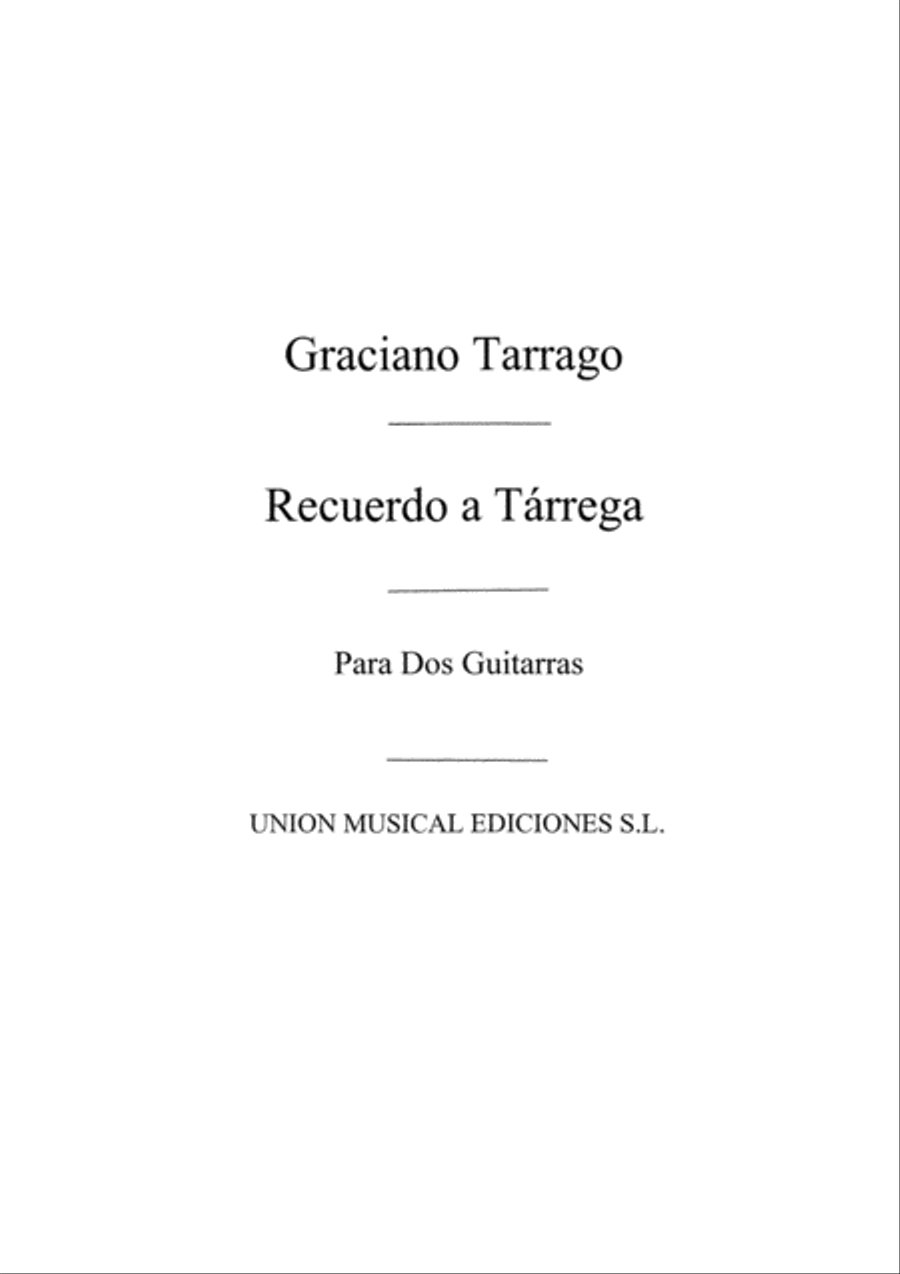 Recuerdo A Tarrega For 2 Guitars Acoustic Guitar scores gallery preview page 1