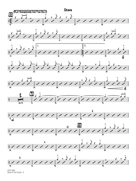 Blues in the Closet (arr. Mark Taylor) - Drums