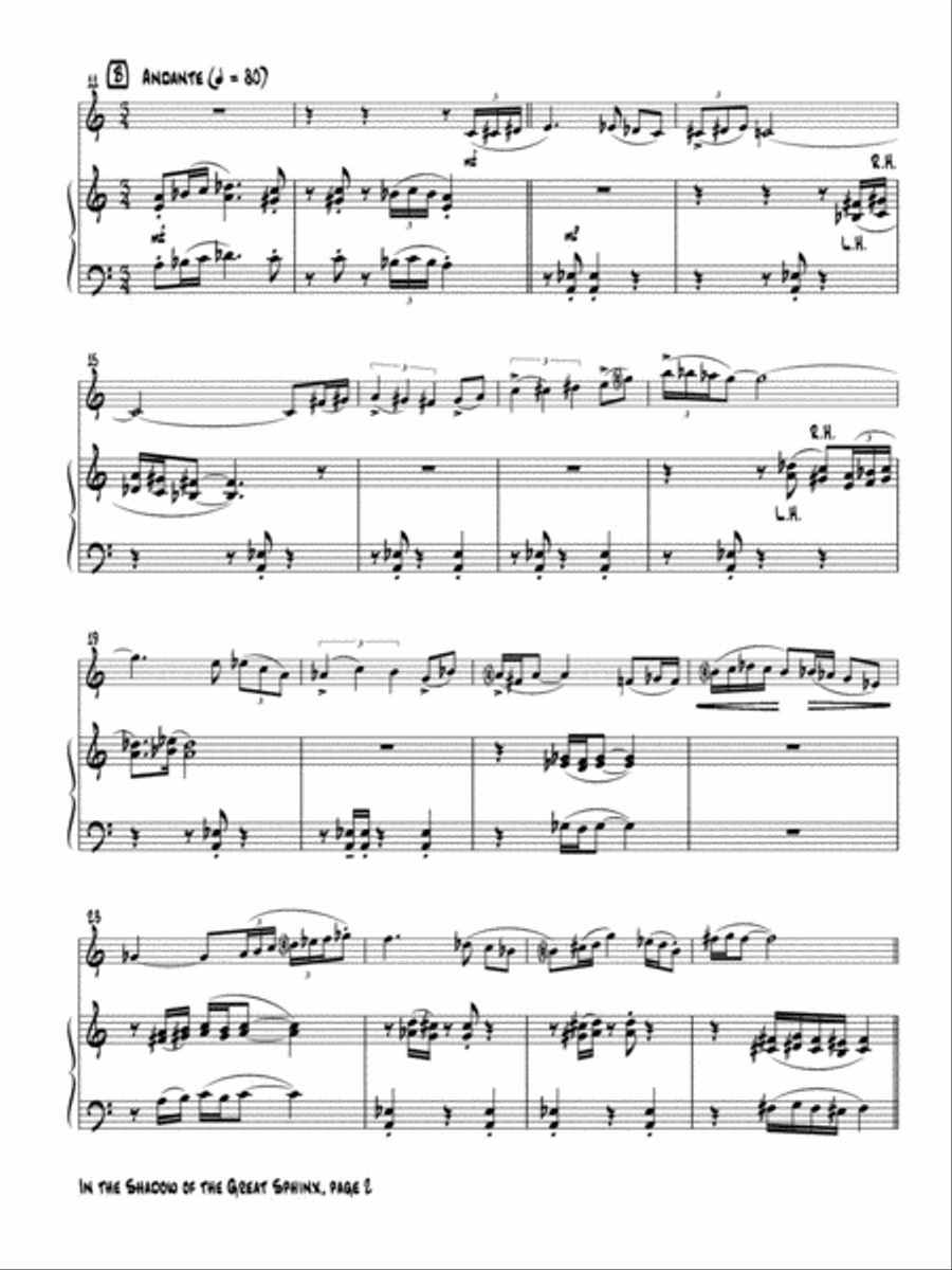 In the Shadow of the Great Sphinx for Bass Flute and Piano Flute scores gallery preview page 3