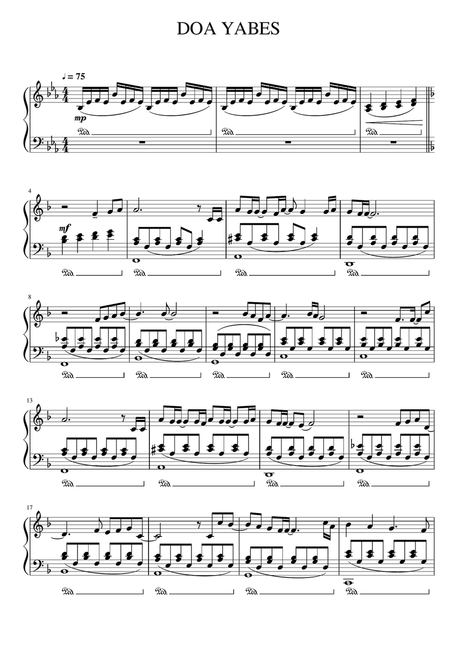 DOA YABES Piano Solo scores gallery preview page 1