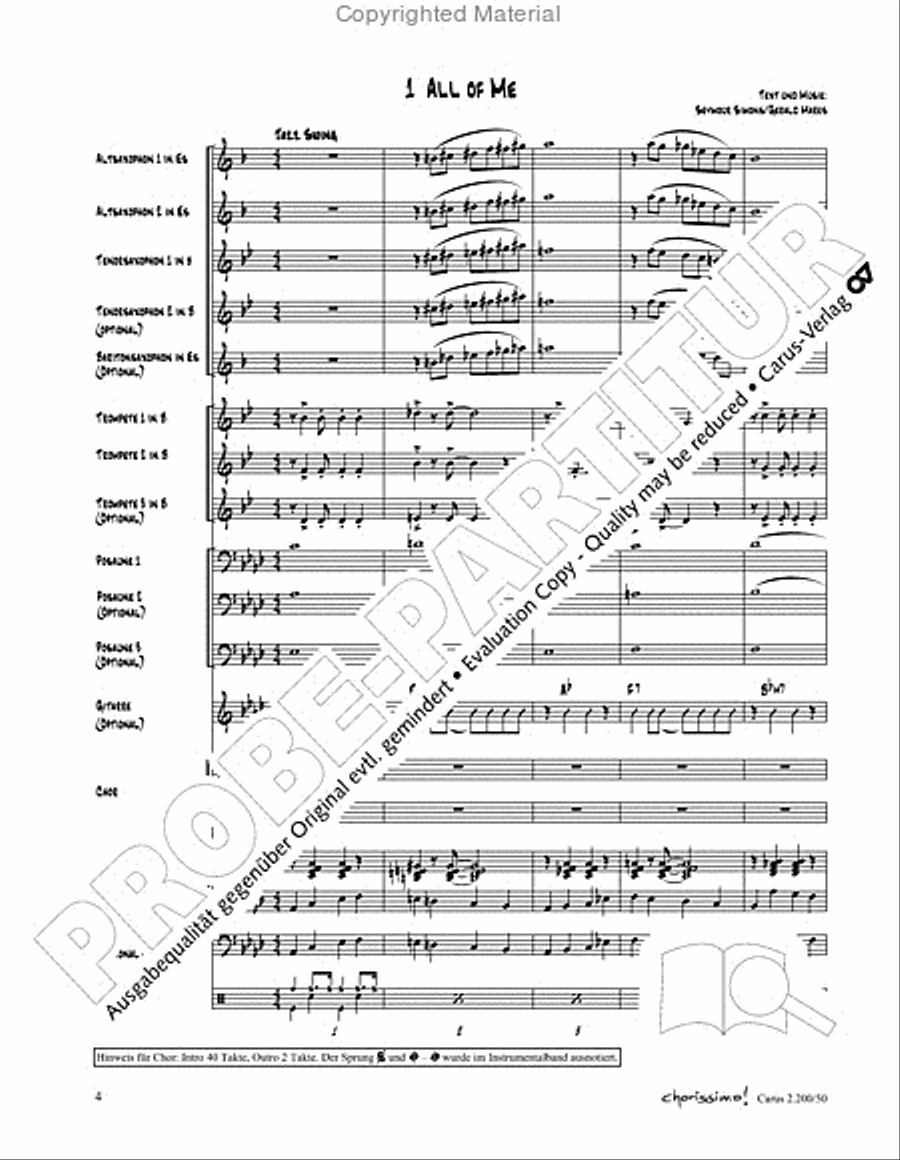 Chorissimo. Instrumentale Begleitarrangements fur Small Bigband, Vol. 3 Big Band scores gallery preview page 2
