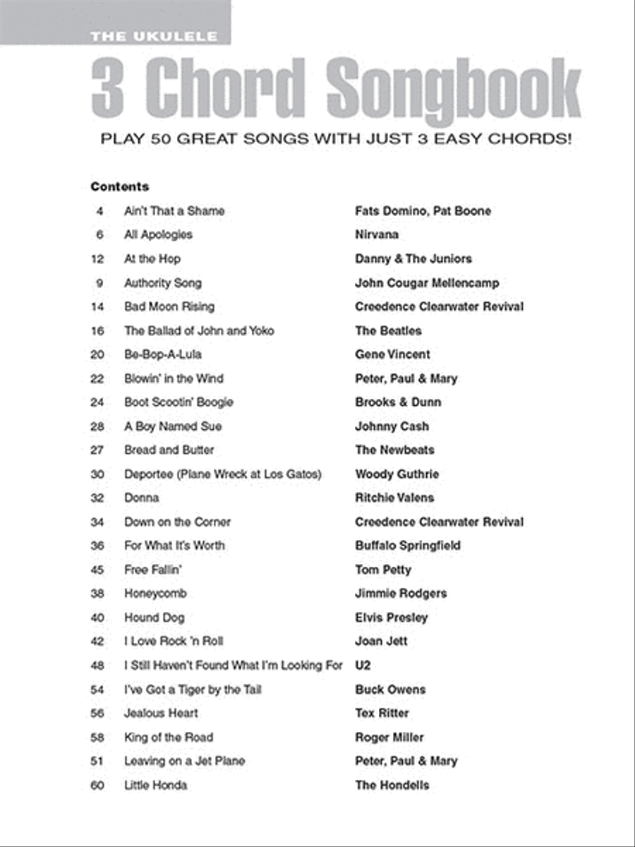 The Ukulele 3 Chord Songbook Ukulele scores gallery preview page 2