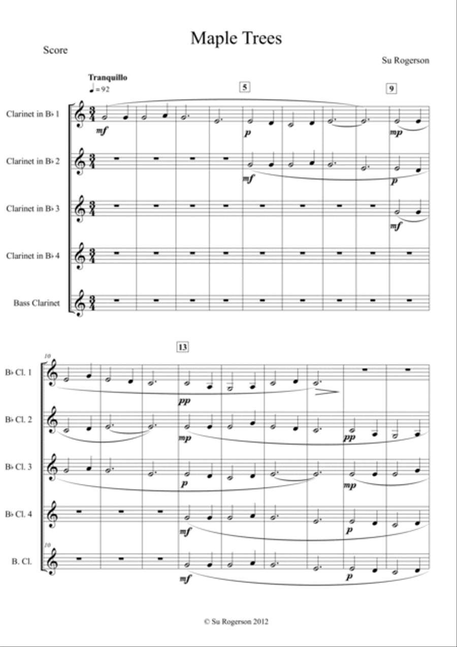 Maple Trees Maple Trees Woodwind Quartet scores gallery preview page 3