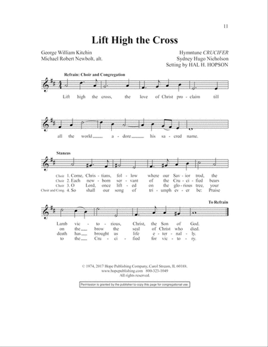 Lift High the Cross-SAB-Digital Download 3-Part scores gallery preview page 11