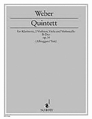 Book cover for Weber Quintet Bbmaj Op34