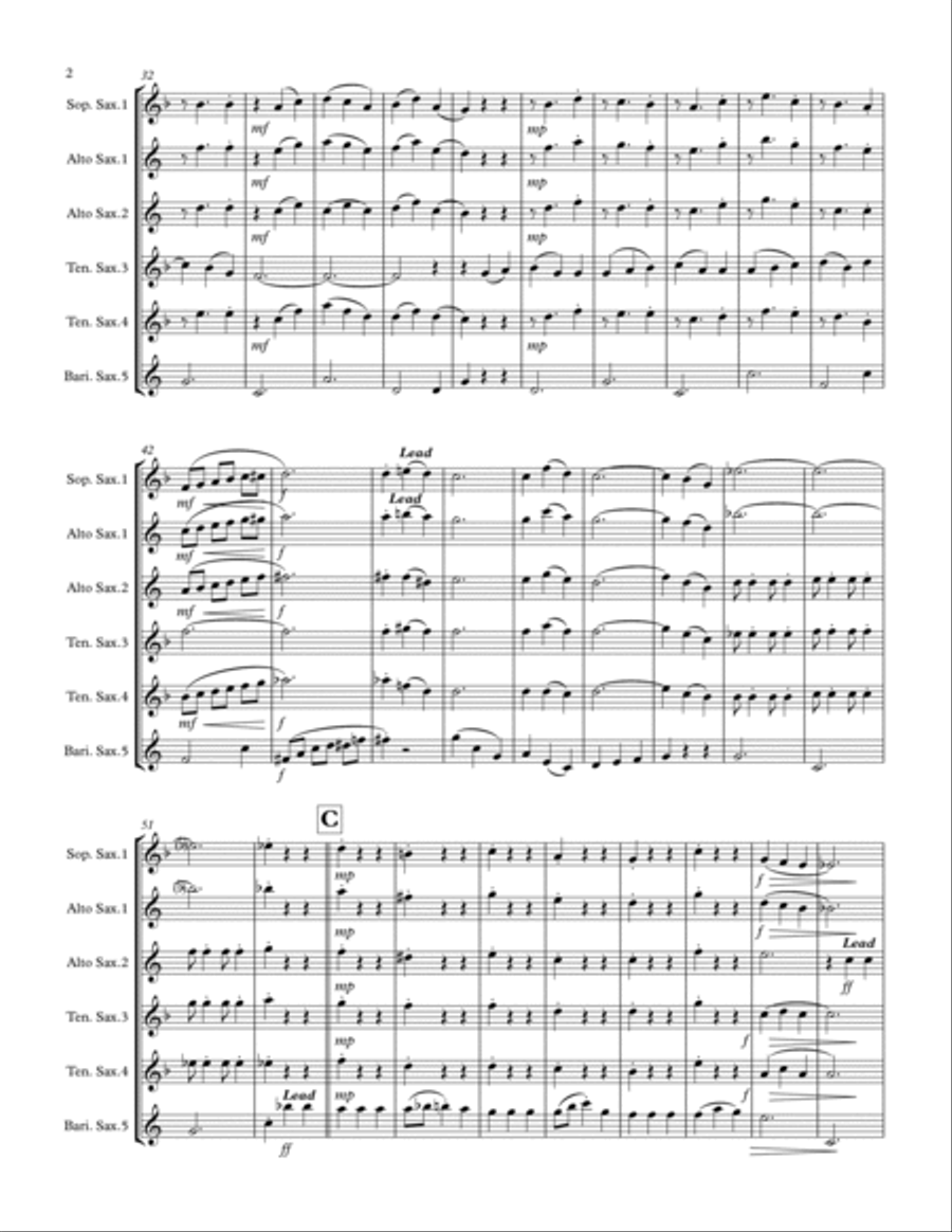The Most Wonderful Time Of The Year Saxophone Quintet scores gallery preview page 3