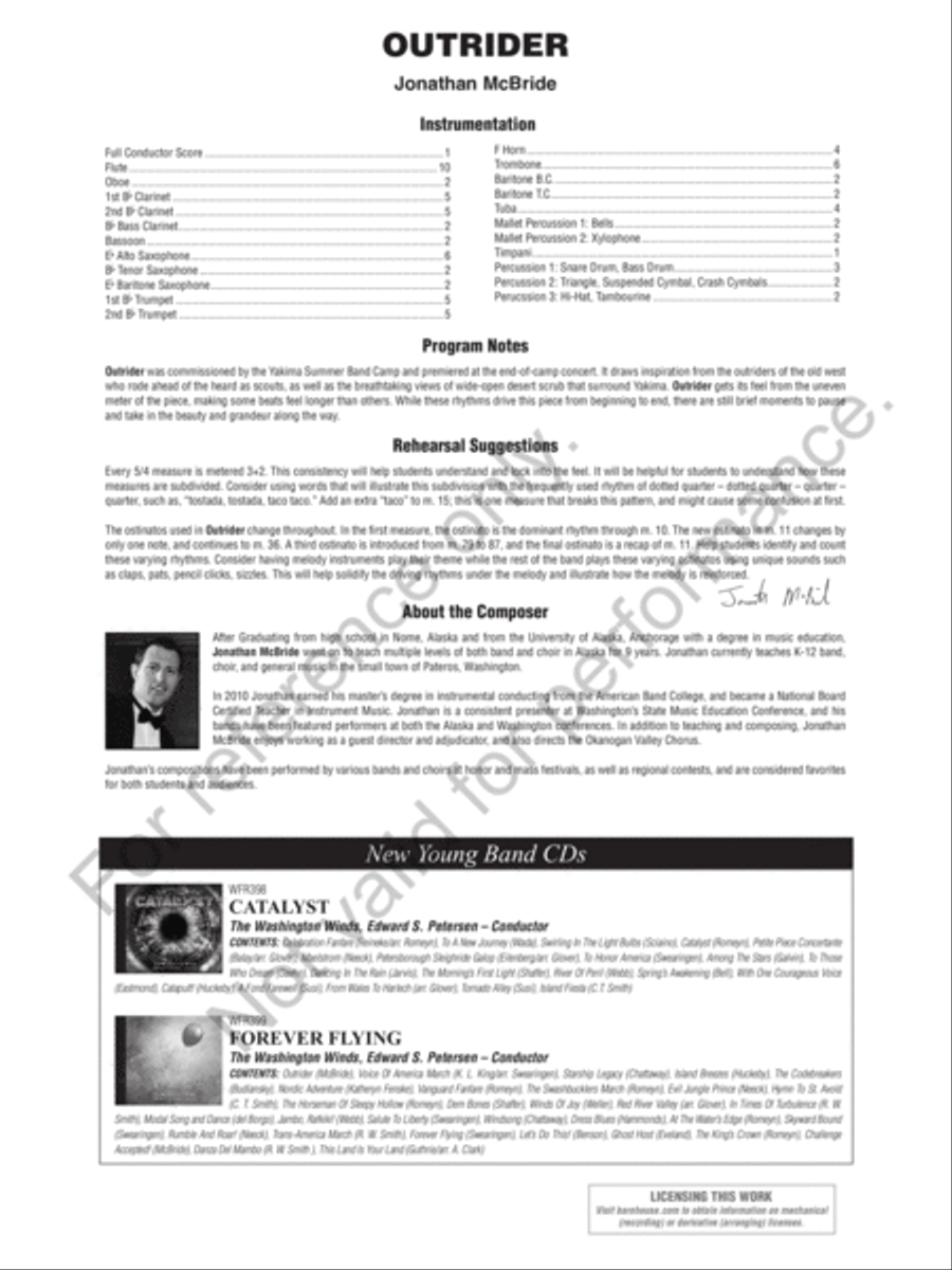 Outrider Concert Band scores gallery preview page 3