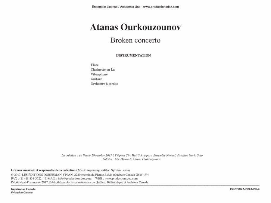 Broken Concerto Orchestra scores gallery preview page 1