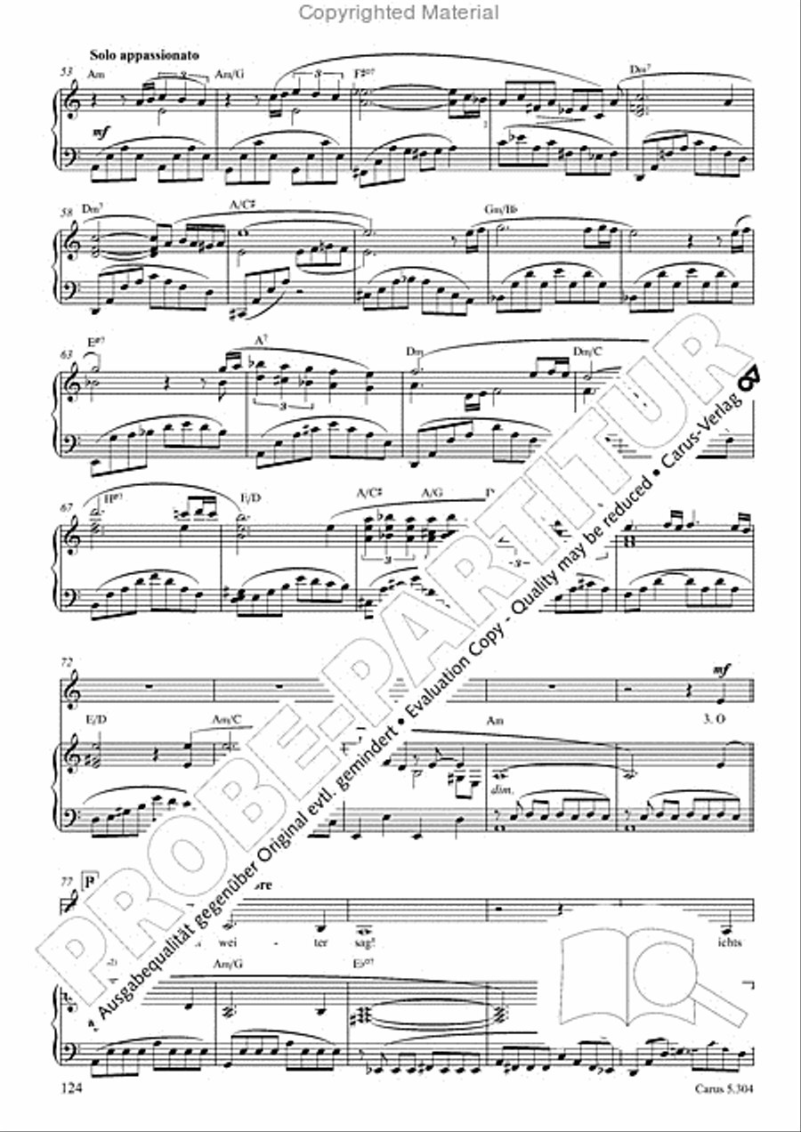 Schindler: Rosenzeit. Ein Liederzyklus uber die Liebe. Chansons fur Singstimme und Klavier Piano scores gallery preview page 125