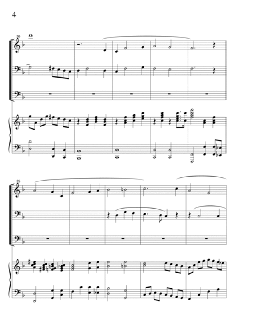 3 HYMNS arranged as PIANO & ORGAN DUETS Voice scores gallery preview page 4