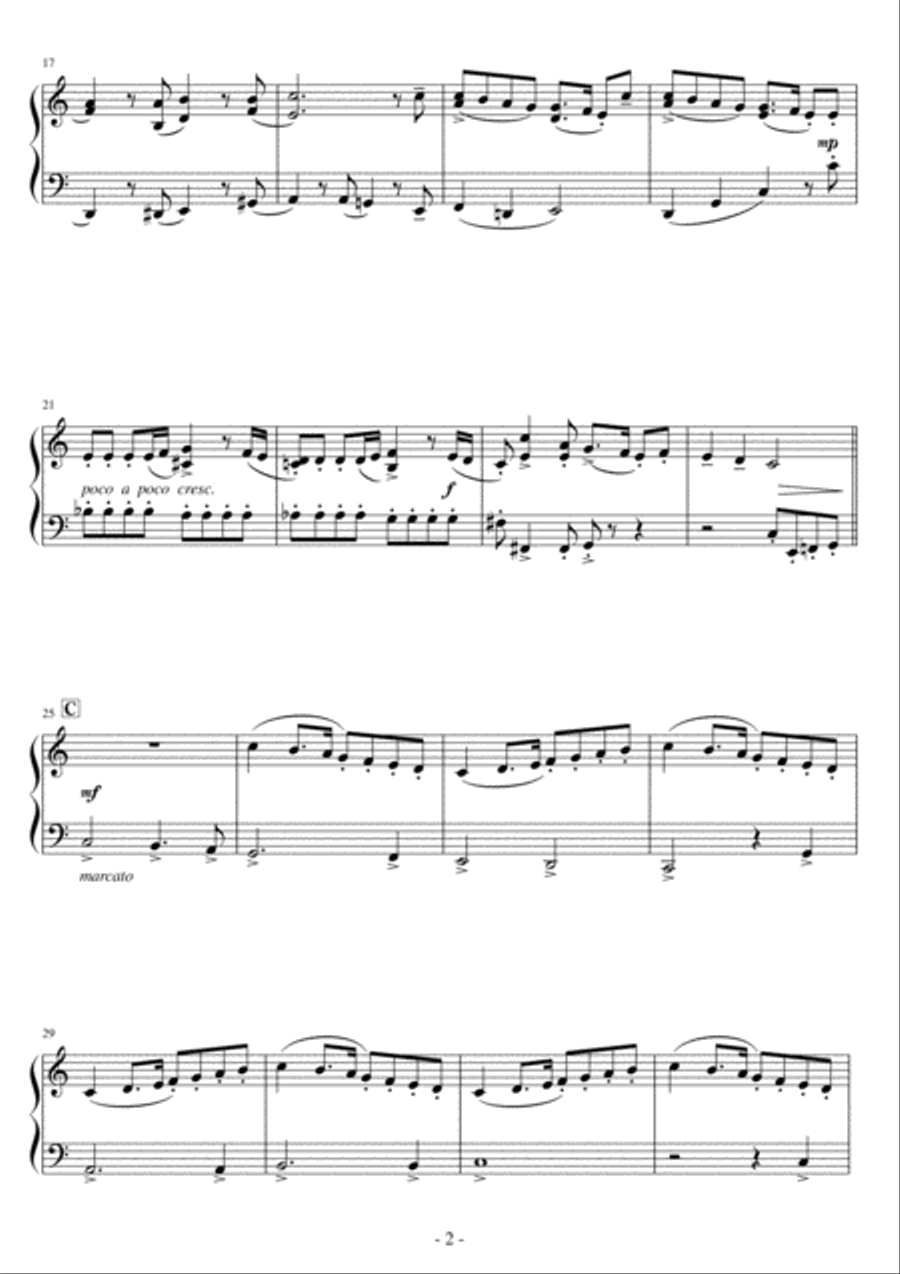 < Short EZ Piano #222 for Christmas > Joy to the World Piano Method scores gallery preview page 2