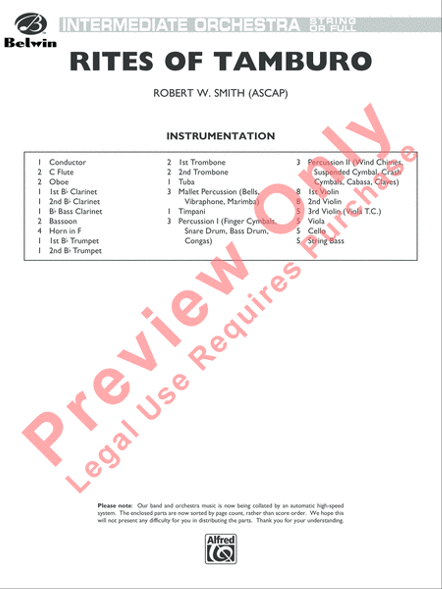 Rites of Tamburo Full Orchestra scores gallery preview page 2