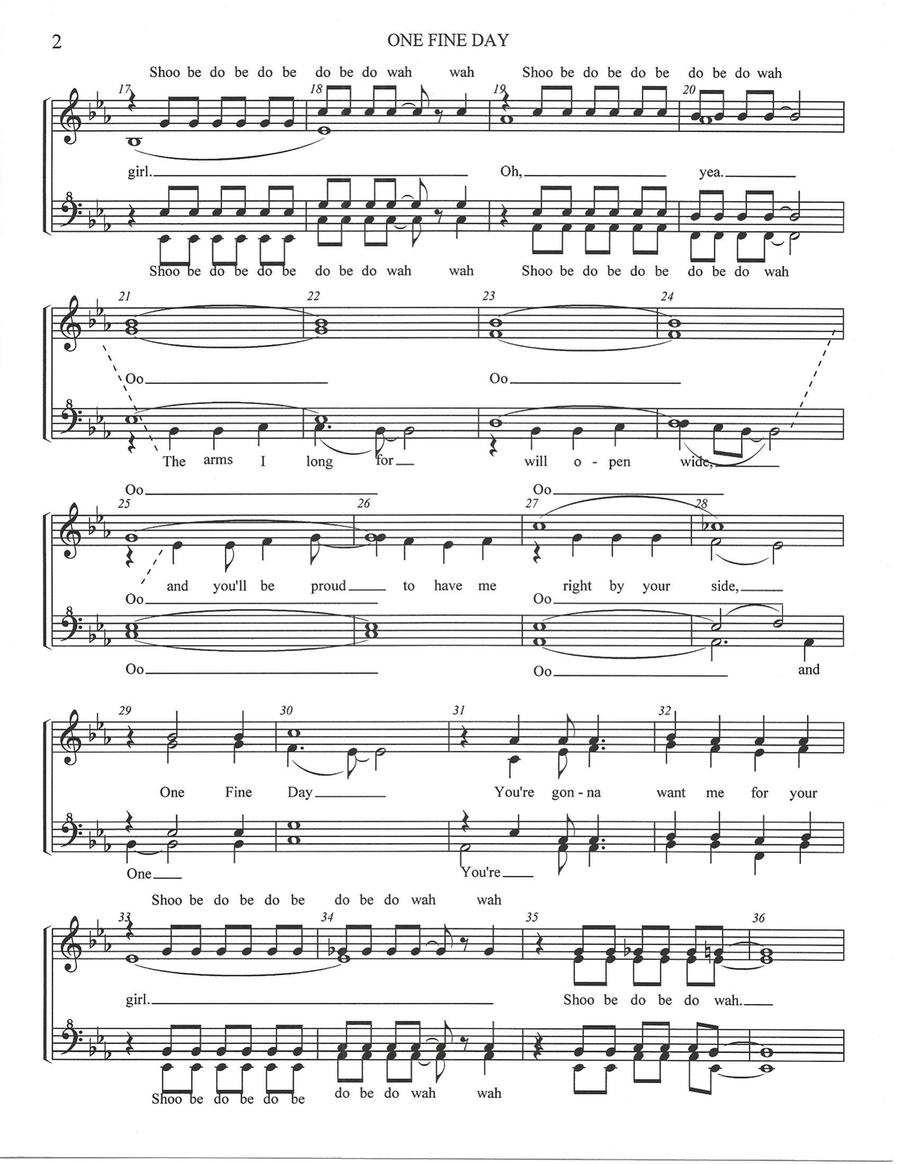 One Fine Day A Cappella scores gallery preview page 2