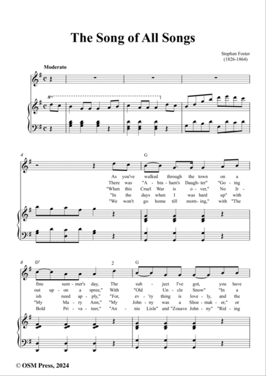 S. Foster-The Song of All Songs,in G Major Voice scores gallery preview page 2