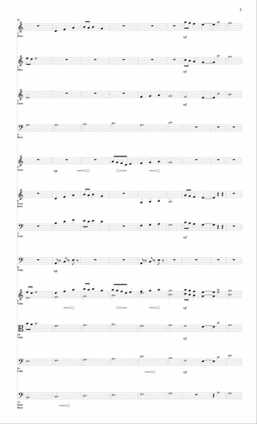 Symphony # 2 First Movement Small Ensemble scores gallery preview page 5