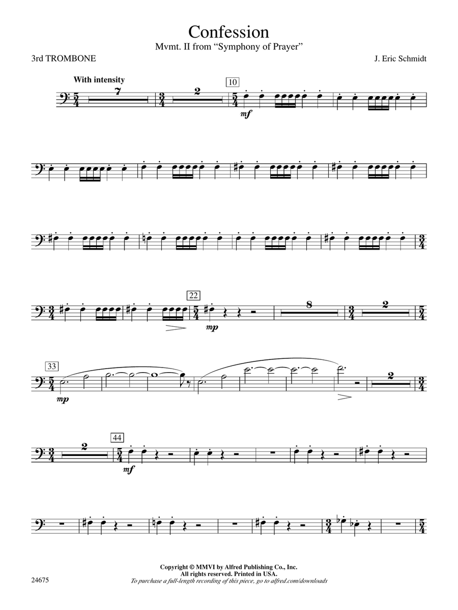 Confession (Movement 2 of Symphony of Prayer): 3rd Trombone