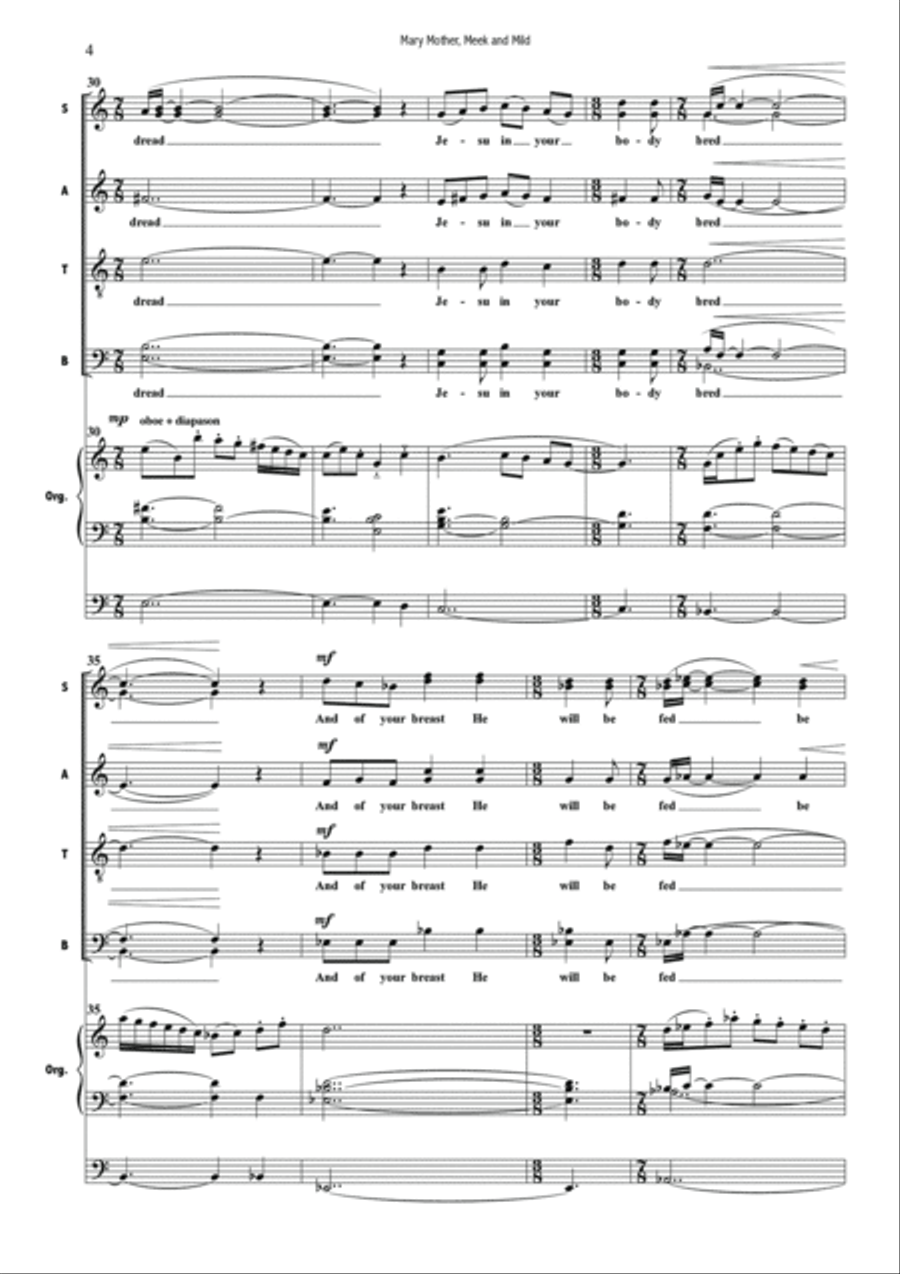 Mary Mother Meek and Mild 4-Part scores gallery preview page 6