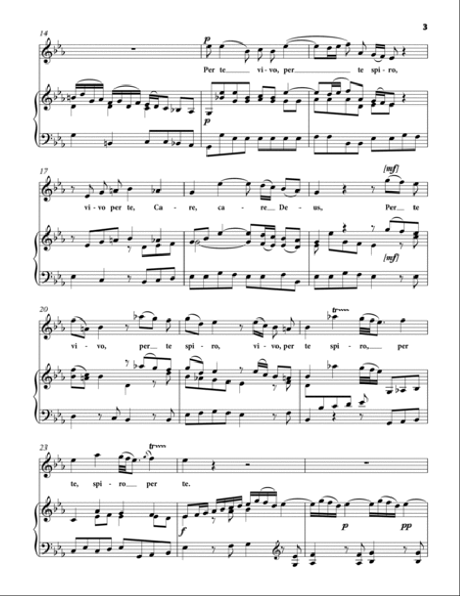 JOMMELLI Niccolò: Care Deus si respiro, motet, arranged for Voice and Piano (C minor–E flat major High Voice scores gallery preview page 3