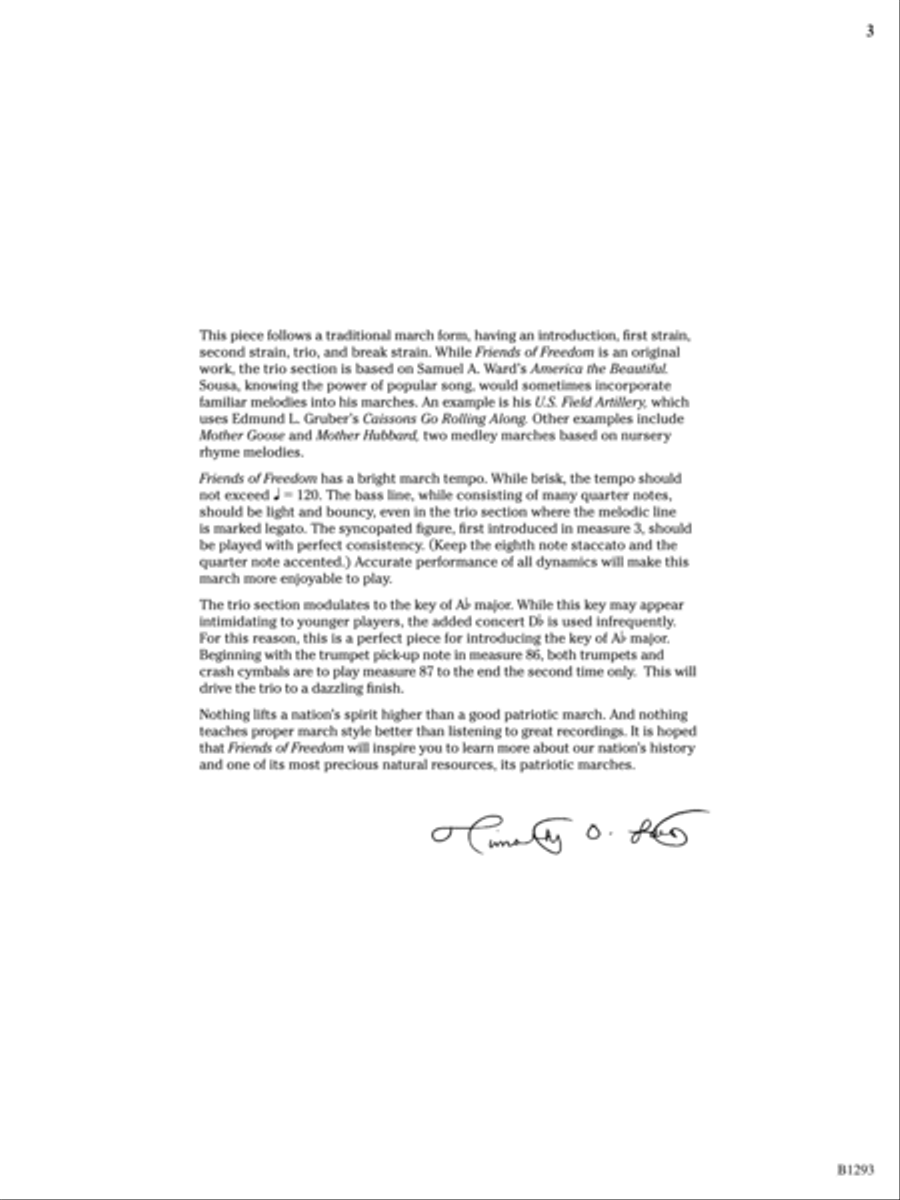 Friends of Freedom (Concert March): Score Concert Band scores gallery preview page 3