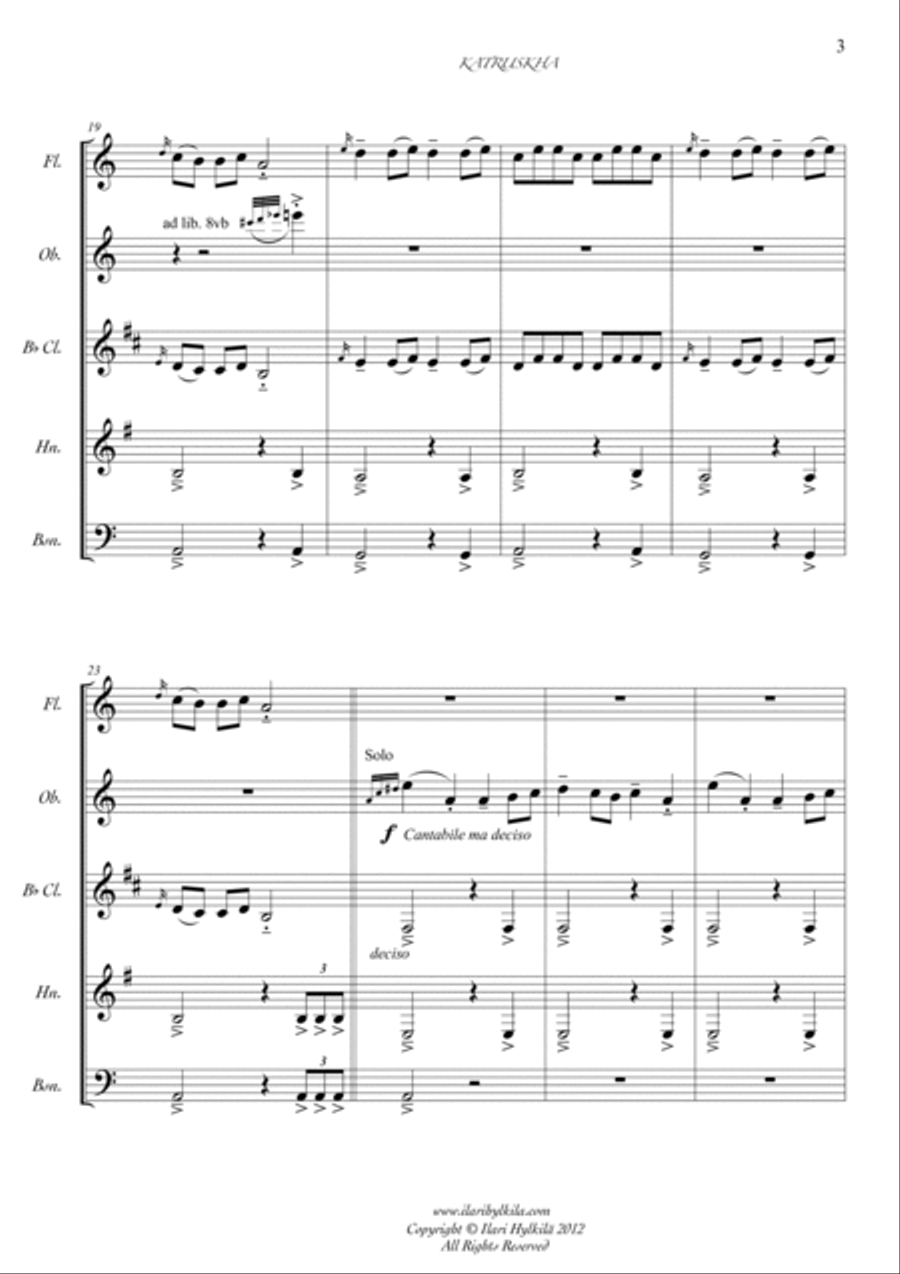 Katruskha (woodwind quintet) Woodwind Quintet scores gallery preview page 3